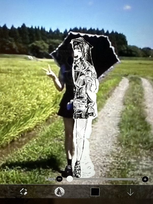 紙を千切った風に描きました。