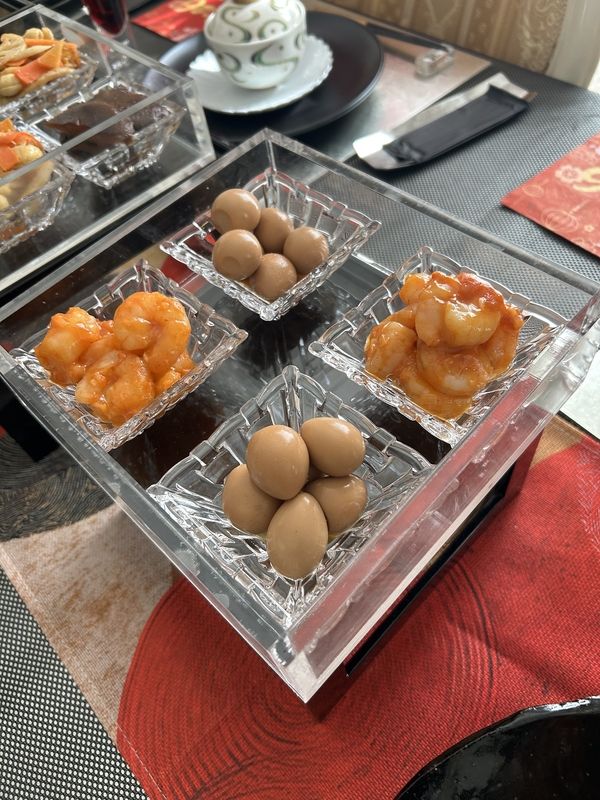 エビチリ 金柑の甘露煮