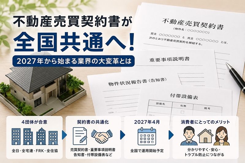 不動産売買契約書が全国共通へ！2027年から何が変わる？