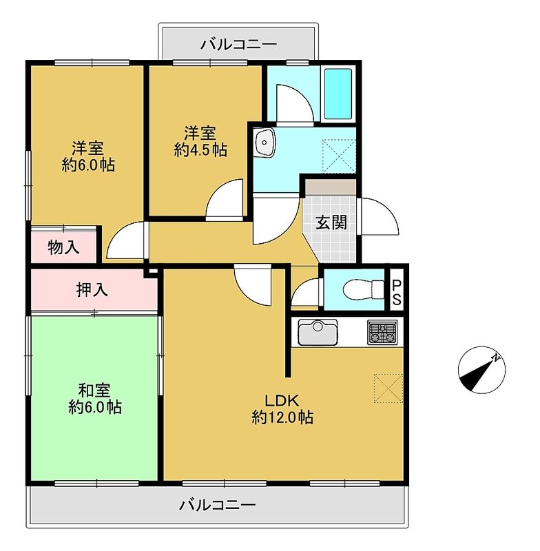 3A、間取り図 内装リフォーム済み♪